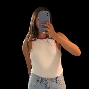 Cropped high neck tank